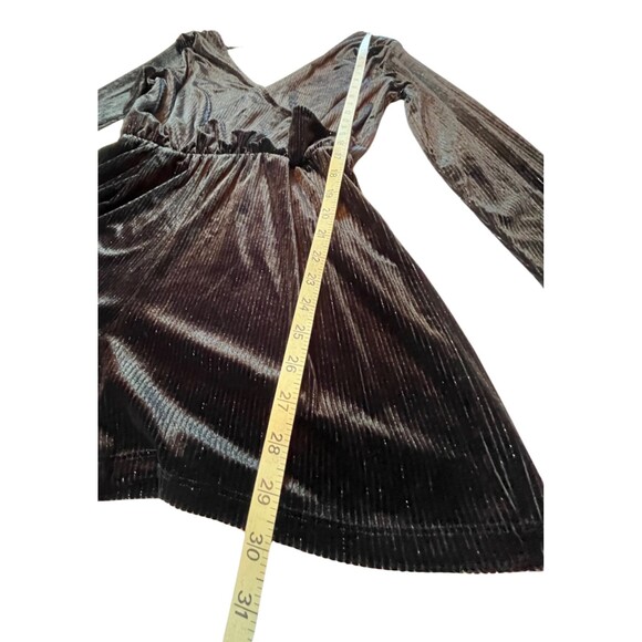 Wild Fable Romper Black Metallic Stripes Long Sleeve V-neck Velvet Sexy Witchy M - Picture 12 of 16